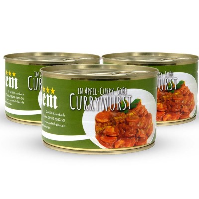 Currywurst in Apfel-Curry Soße (3er Pack)